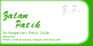 zalan patik business card